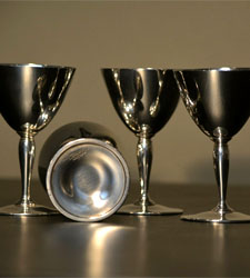 set of 4 Tiffany & Co 925 sterling silver goblets