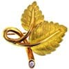 Tiffany yellow gold leaf brooch