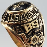 University Of Maryland gold ring featuring Engineering design