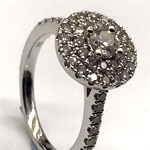 18K white gold ring with black diamonds