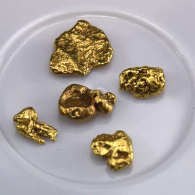 Yukon mined natural placer gold nuggets