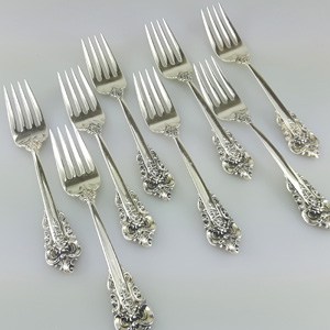 8 Wallace sterling silver dinner forks