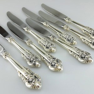 8 Wallace sterling silver dinner knives