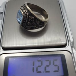 Weighing a Jostens class ring with a digital scale