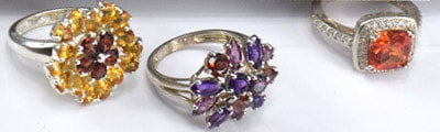 14k white gold rings with gemstones